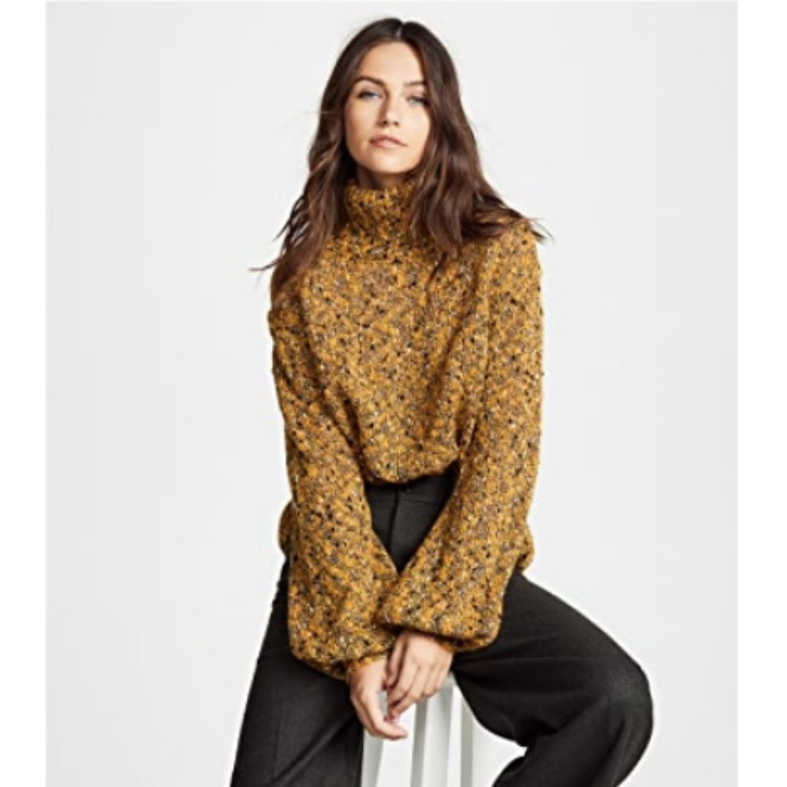 A.L.C. Sumner Turtleneck Sweater In Mustard Multi